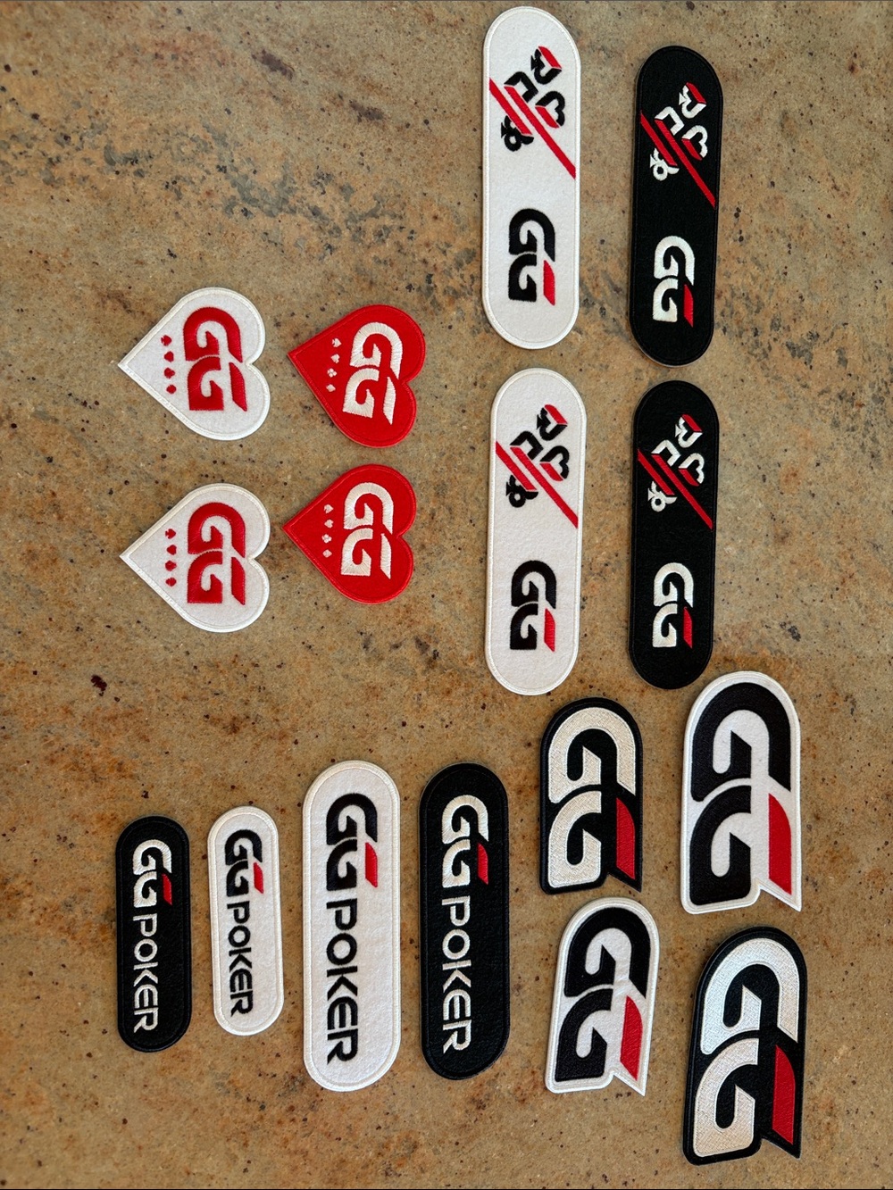 GG Poker tshirt/backpack stickers. Brand new
